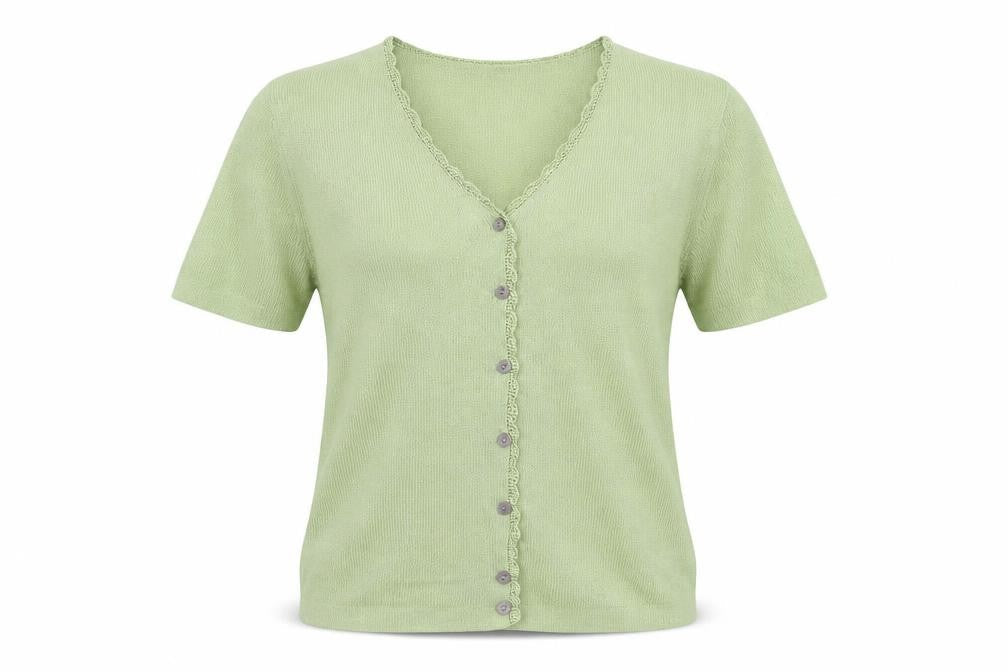 OPUS Womens Green V-Neck  Acrylic Pullover Jumper Size S