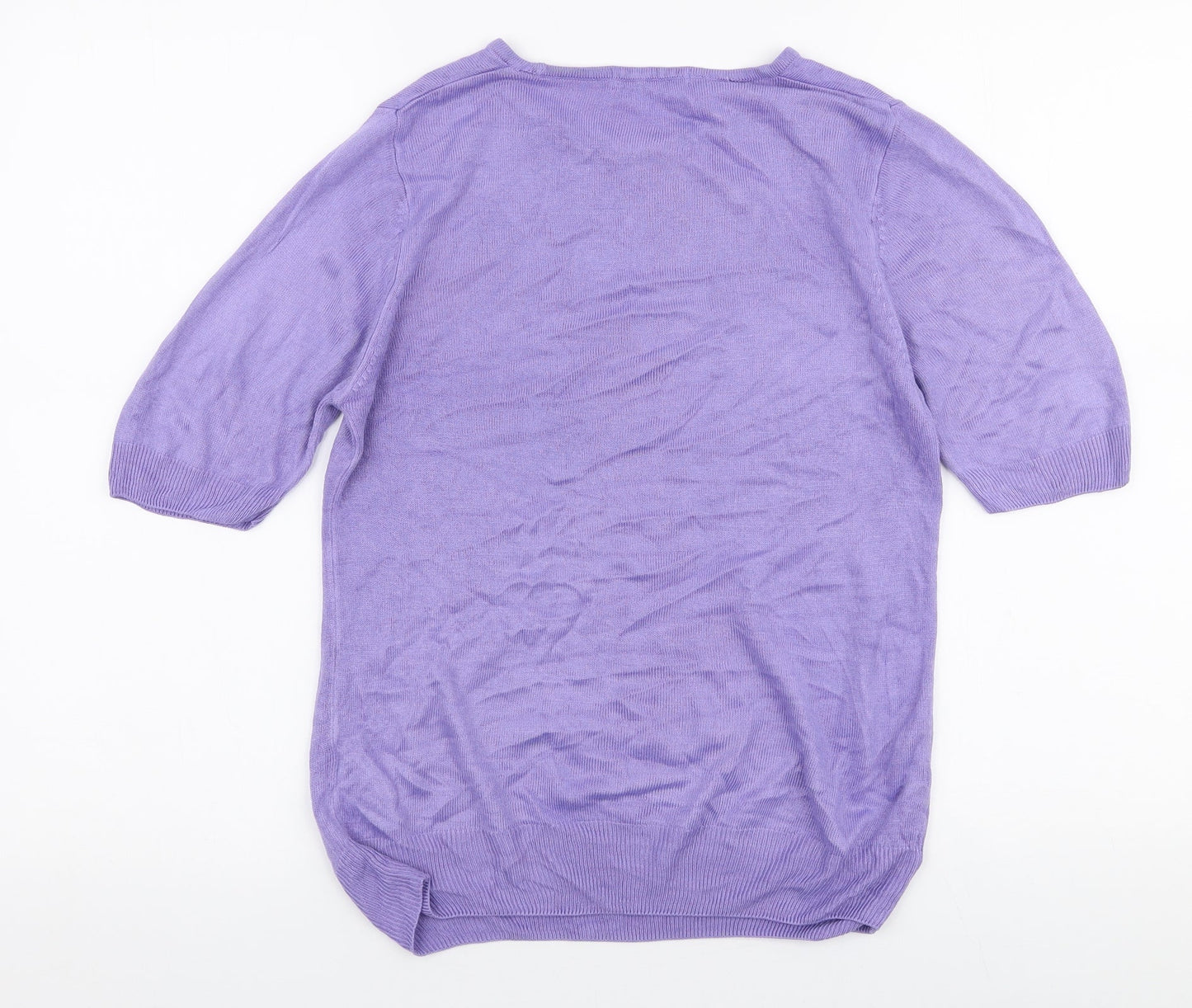 Marks and Spencer Womens Purple Round Neck  Acrylic Pullover Jumper Size 10