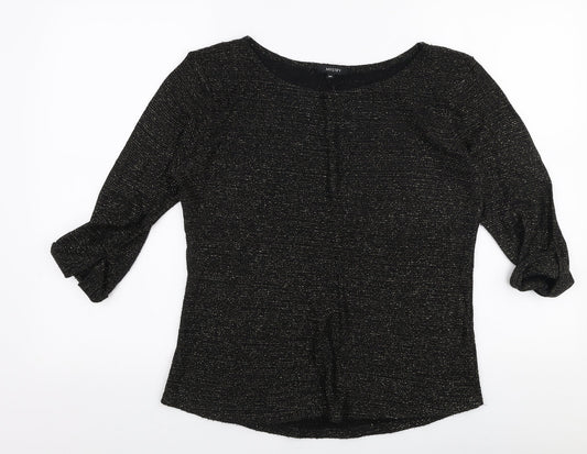 Mystify Womens Gold Round Neck  Acrylic Pullover Jumper Size M