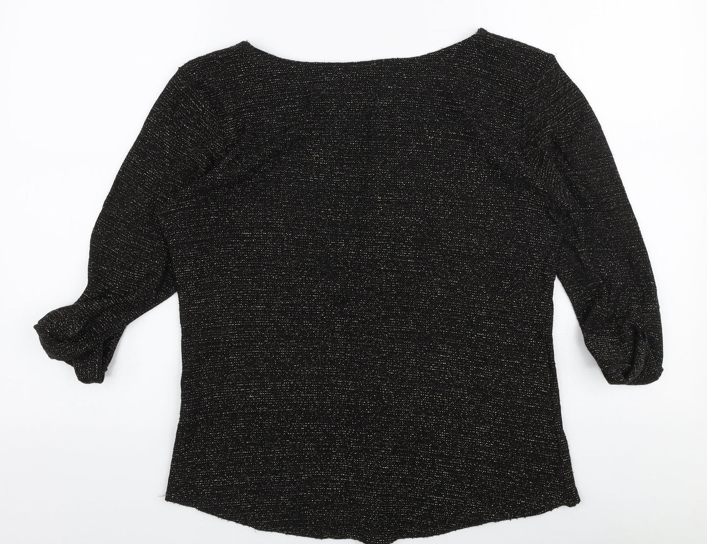 Mystify Womens Gold Round Neck  Acrylic Pullover Jumper Size M