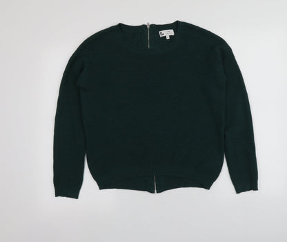 Next Womens Green Round Neck  Acrylic Pullover Jumper Size 10