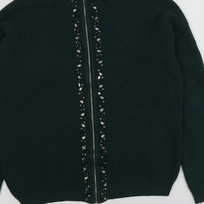 Next Womens Green Round Neck  Acrylic Pullover Jumper Size 10