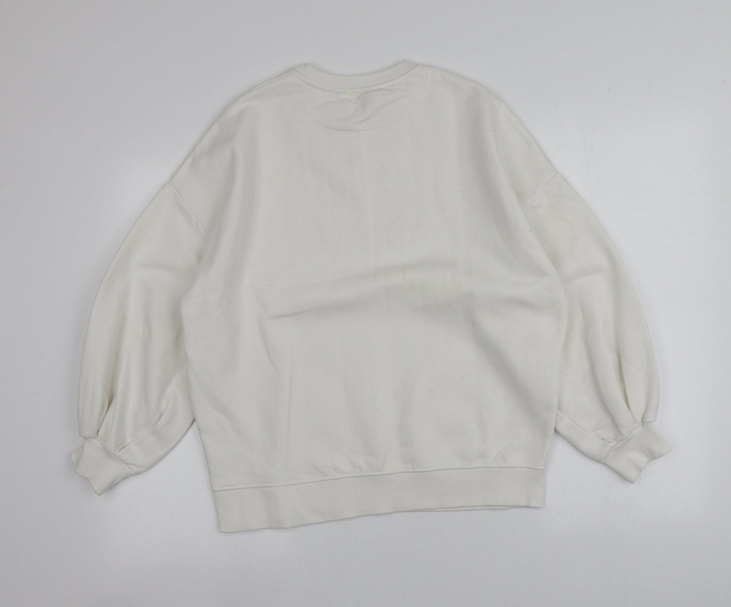 F&F Womens White  Cotton Pullover Hoodie Size 8