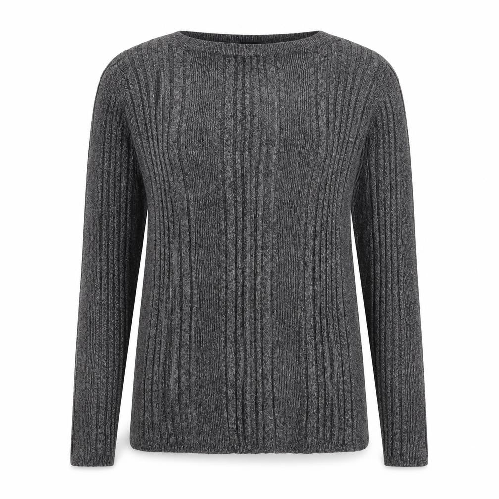 Marks & Spencer Womens Grey Round Neck  Viscose Pullover Jumper Size 14