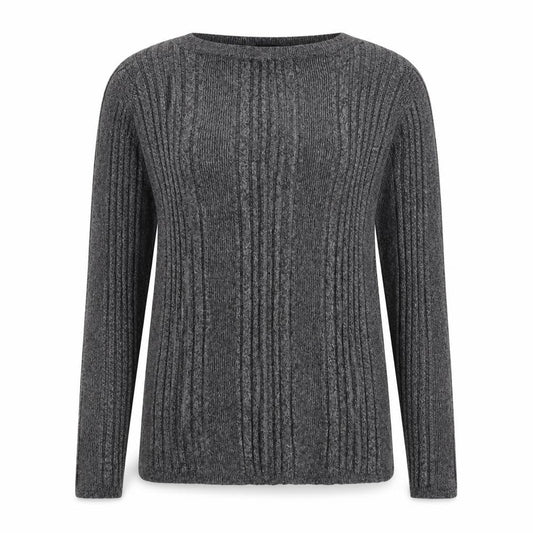 Marks & Spencer Womens Grey Round Neck  Viscose Pullover Jumper Size 14