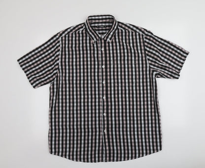 Dunnes Mens Multicoloured Check Polyester  Button-Up Size L Collared