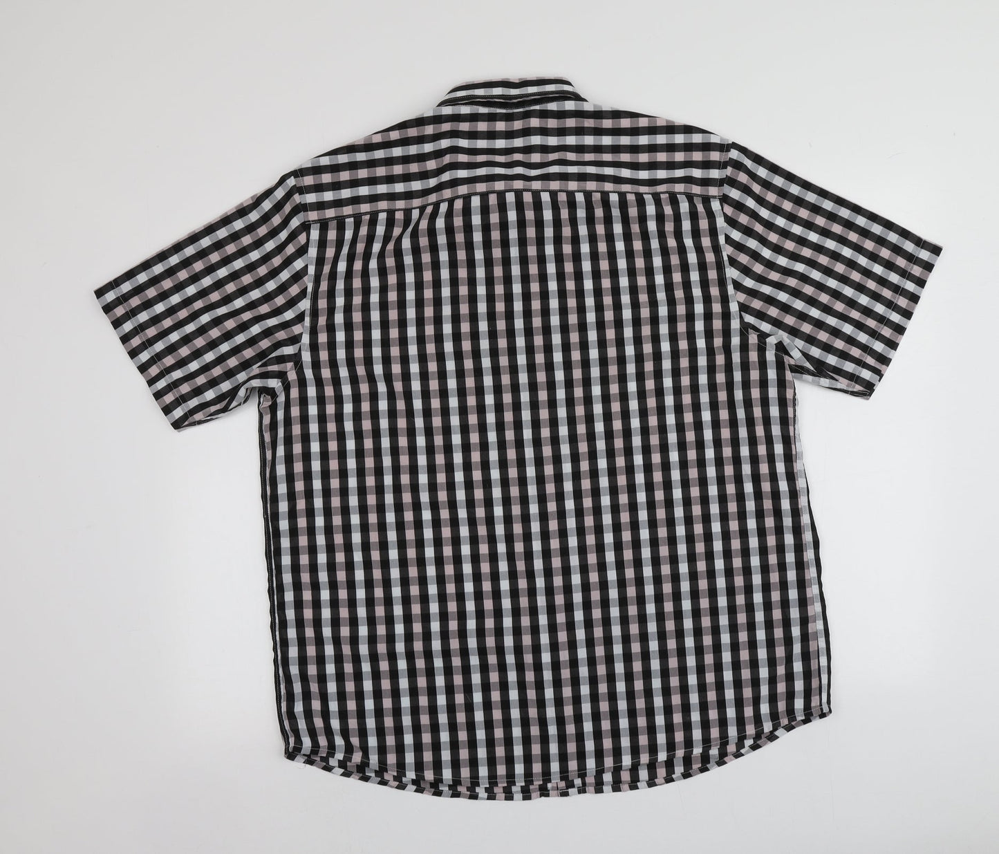 Dunnes Stores Mens Multicoloured Check Polyester  Button-Up Size L Collared