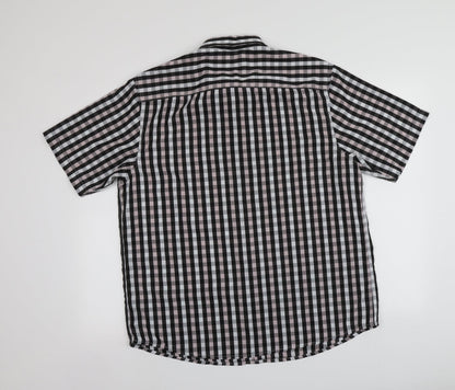 Dunnes Mens Multicoloured Check Polyester  Button-Up Size L Collared