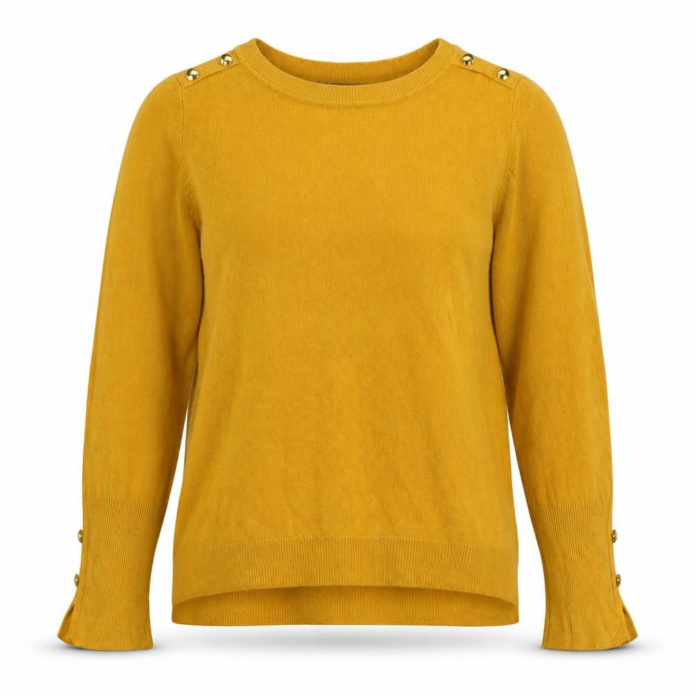 Primark Womens Yellow Round Neck  Acrylic Pullover Jumper Size S
