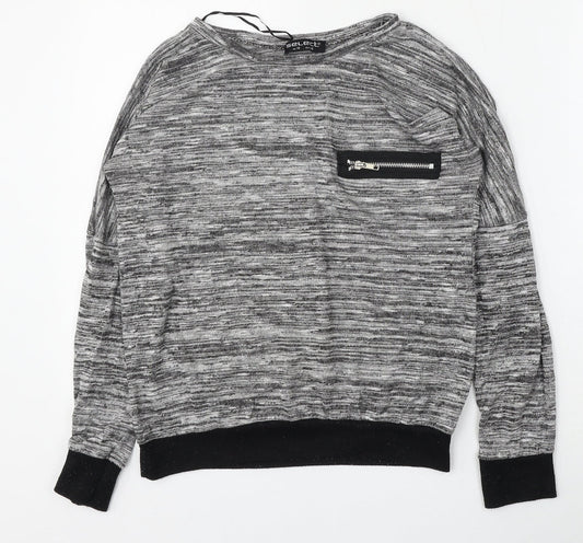 Select Womens Grey Round Neck  Polyester Pullover Jumper Size 10