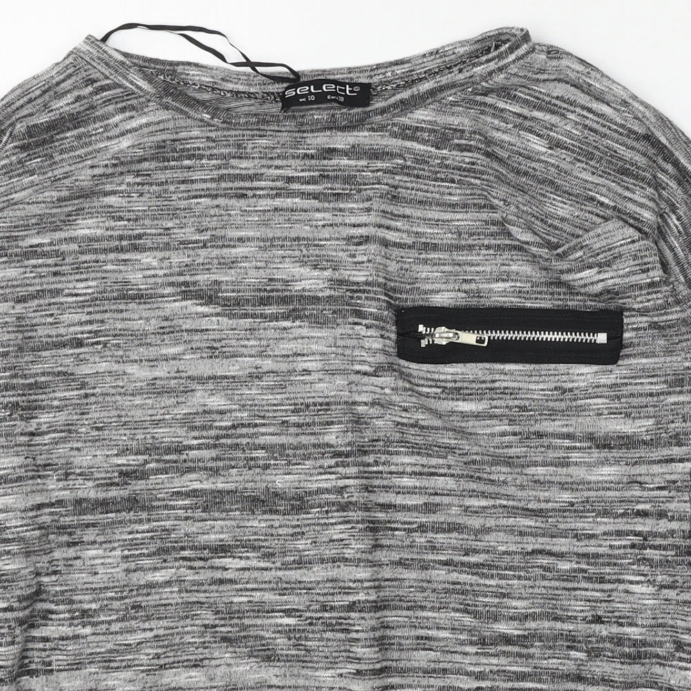 Select Womens Grey Round Neck  Polyester Pullover Jumper Size 10
