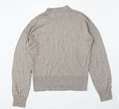 Next Womens Beige Round Neck  Viscose Pullover Jumper Size 8