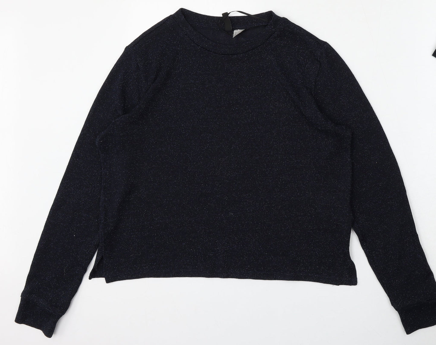 Divided Womens Blue Round Neck  Polyester Pullover Jumper Size M