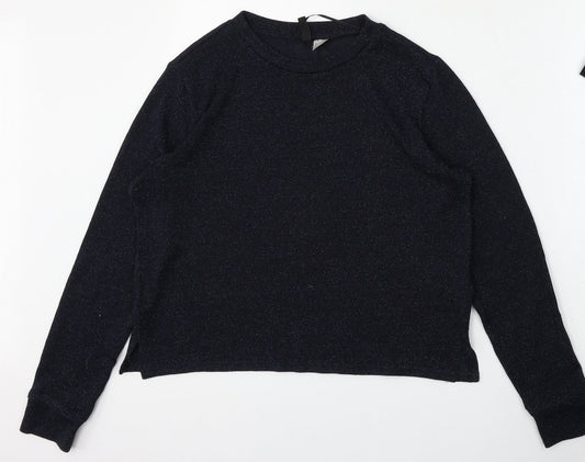 Divided Womens Blue Round Neck  Polyester Pullover Jumper Size M