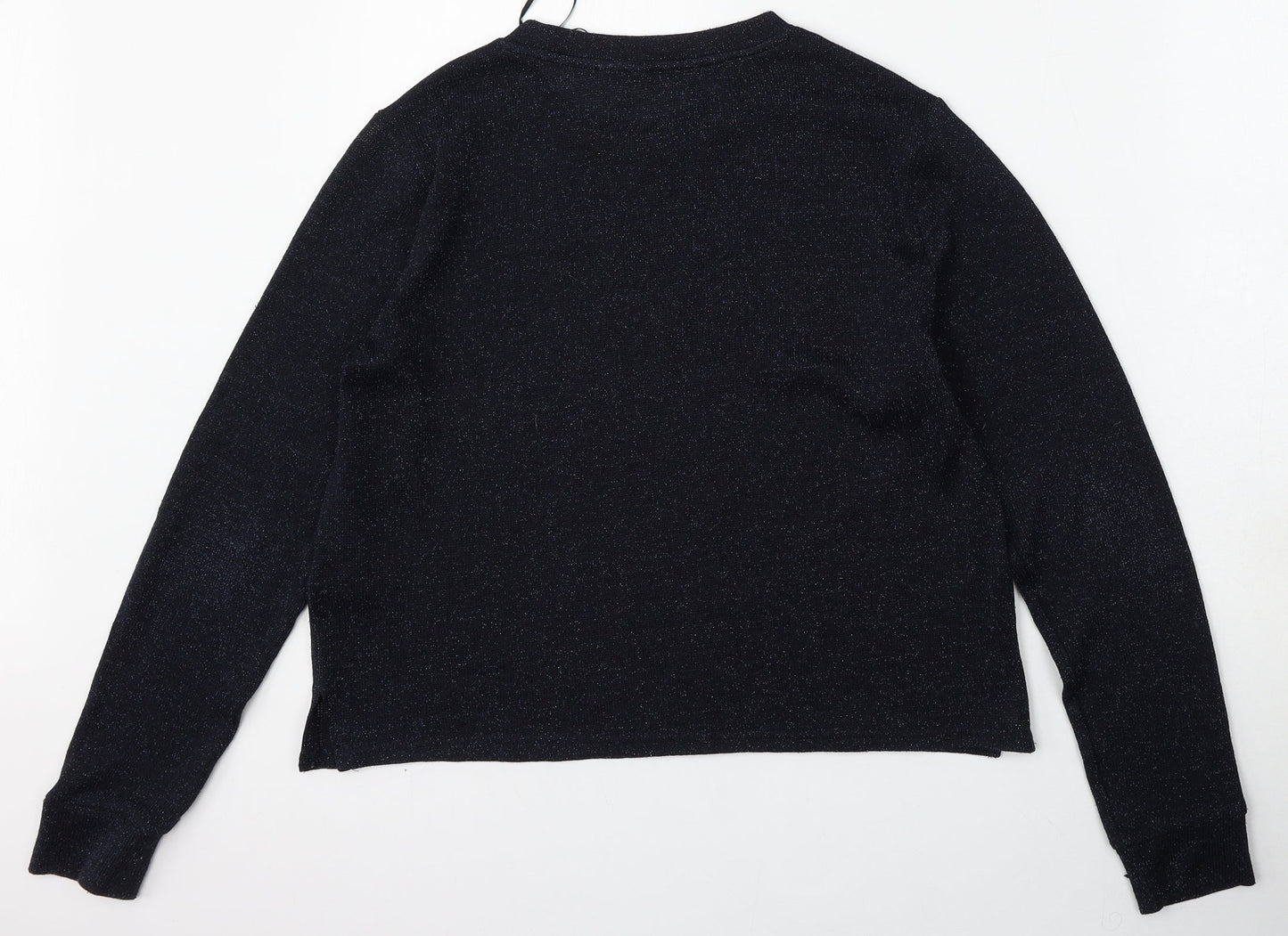 Divided Womens Blue Round Neck  Polyester Pullover Jumper Size M