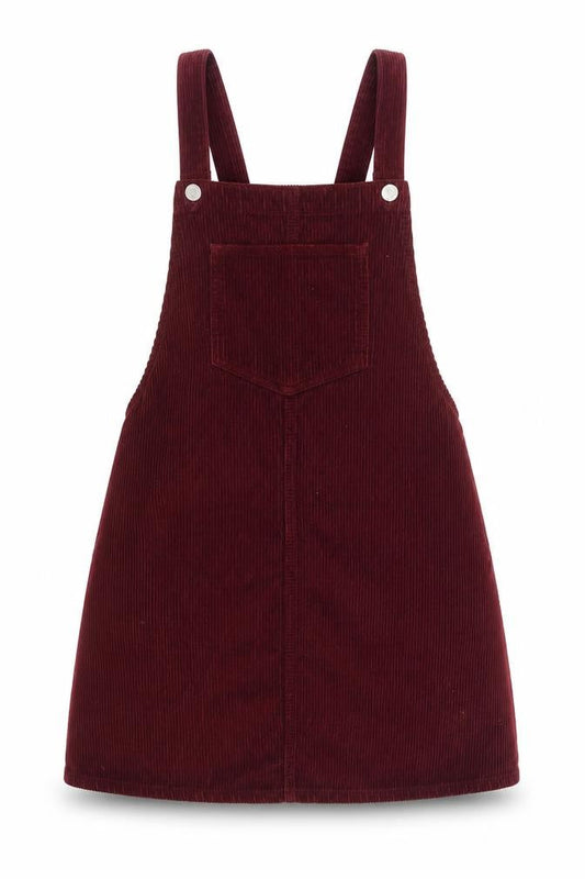 Topshop Womens Red  Cotton Pinafore/Dungaree Dress  Size 6  Square Neck