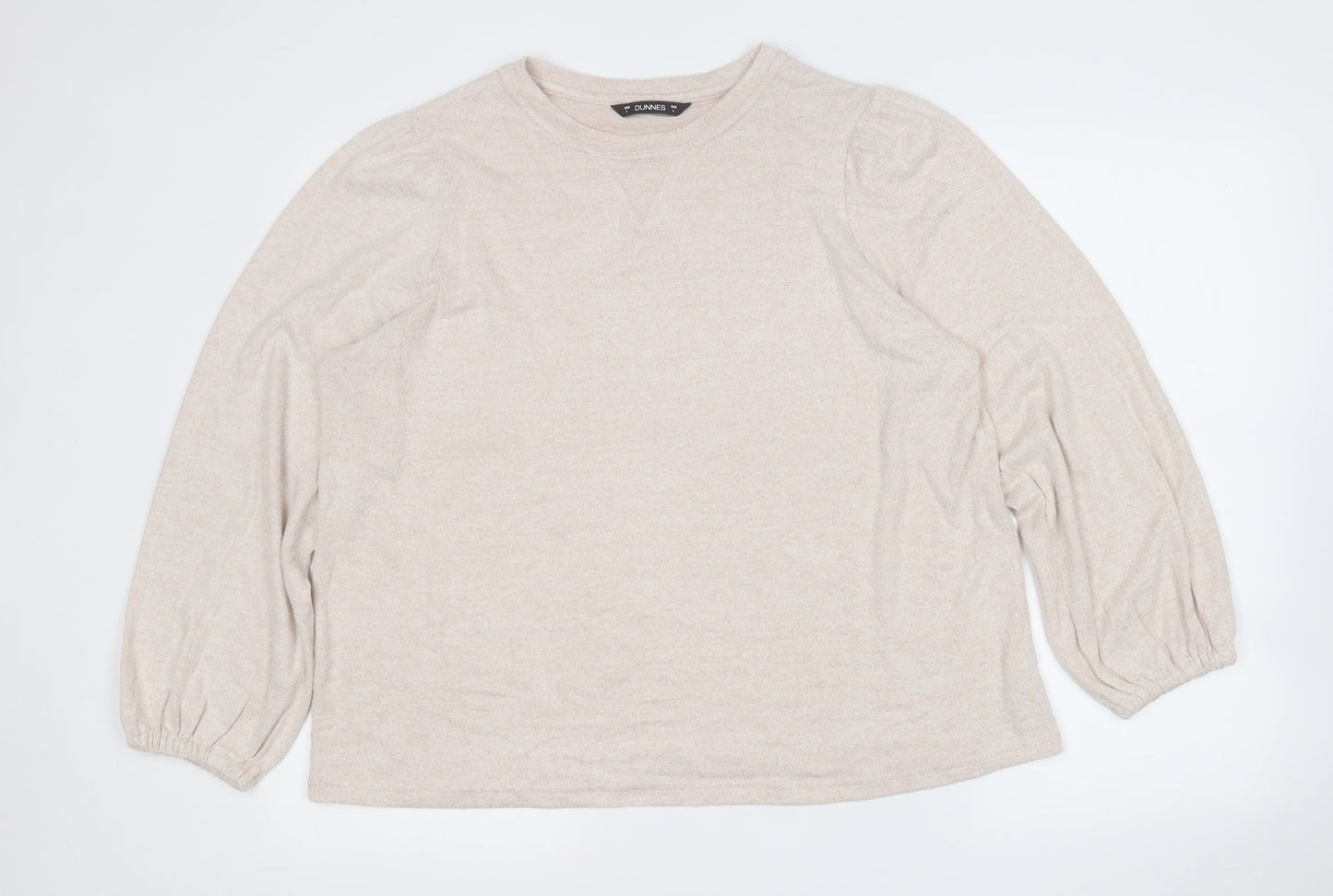 Dunnes Stores Womens Beige Round Neck  Viscose Pullover Jumper Size L