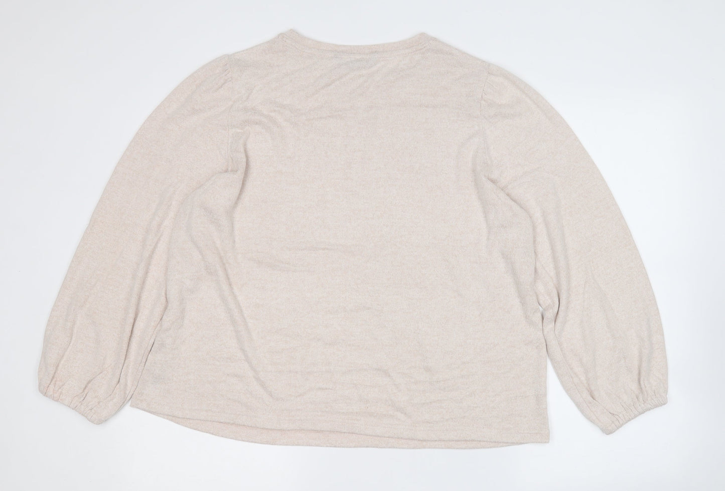 Dunnes Stores Womens Beige Round Neck  Viscose Pullover Jumper Size L
