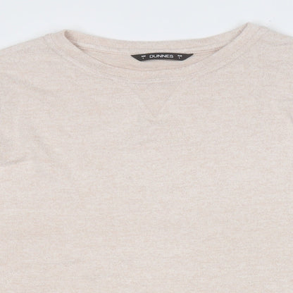 Dunnes Womens Beige Round Neck  Viscose Pullover Jumper Size L