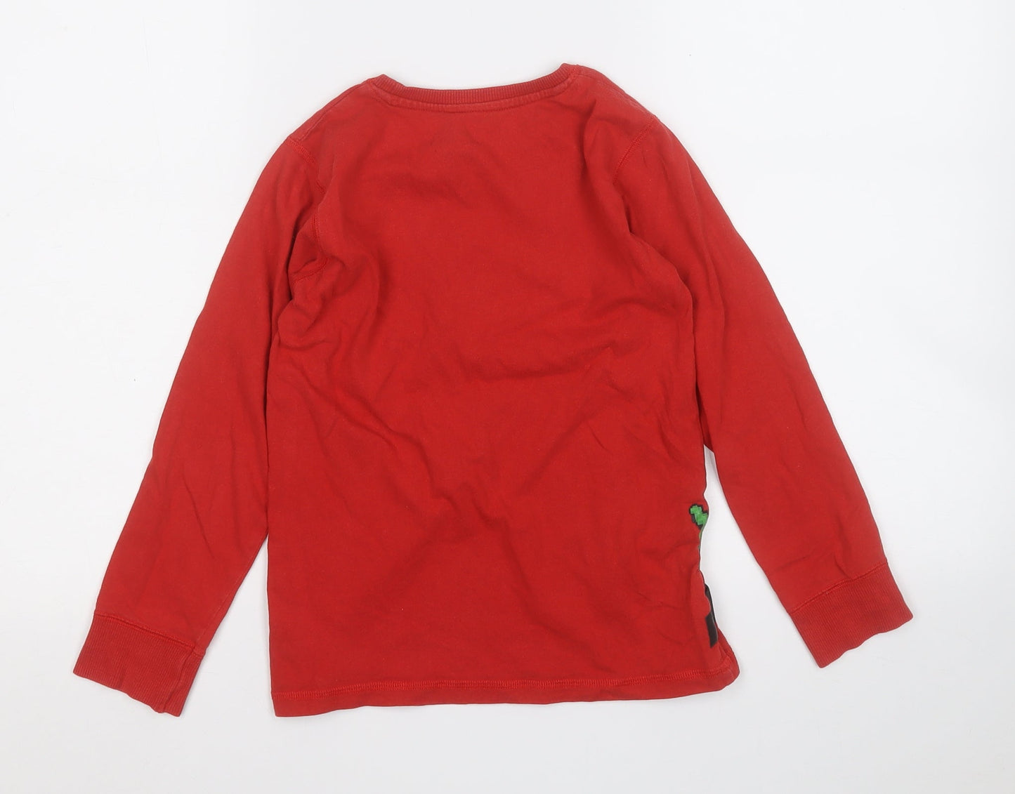 NEXT Boys Red  Cotton Pullover T-Shirt Size 8 Years Round Neck  - Crocodile