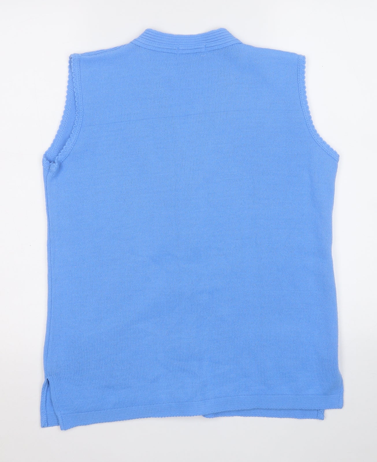 Insight Womens Blue V-Neck  Acrylic Vest Jumper Size S