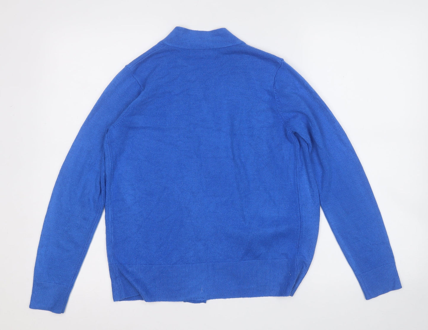 Marks and Spencer Womens Blue V-Neck  Acrylic Cardigan Jumper Size S