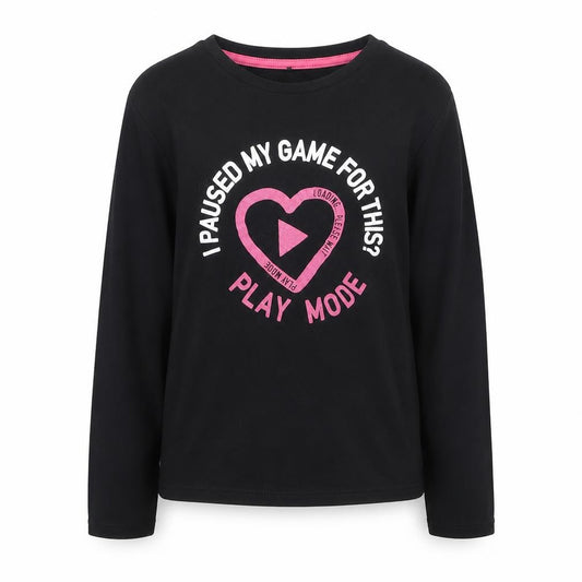 George  Girls Black  Cotton Basic Casual Size 7-8 Years Round Neck