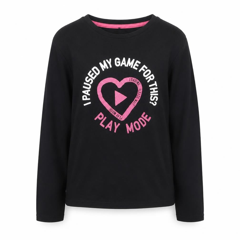 George  Girls Black  Cotton Basic Casual Size 7-8 Years Round Neck