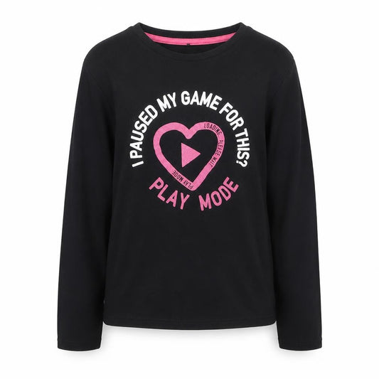 George  Girls Black  Cotton Basic Casual Size 7-8 Years Round Neck