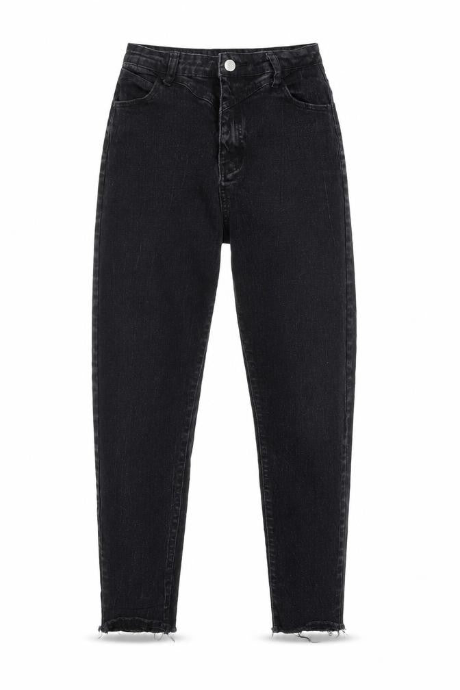 SheIn Womens Black  Cotton Straight Jeans Size L L26 in Regular Button