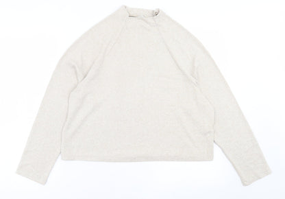 H&M Womens Beige High Neck  Viscose Pullover Jumper Size S
