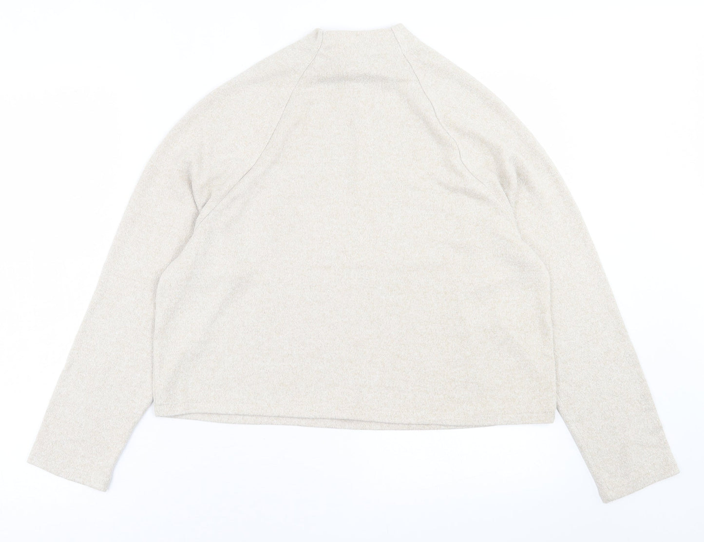 H&M Womens Beige High Neck  Viscose Pullover Jumper Size S