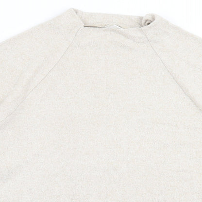 H&M Womens Beige High Neck  Viscose Pullover Jumper Size S