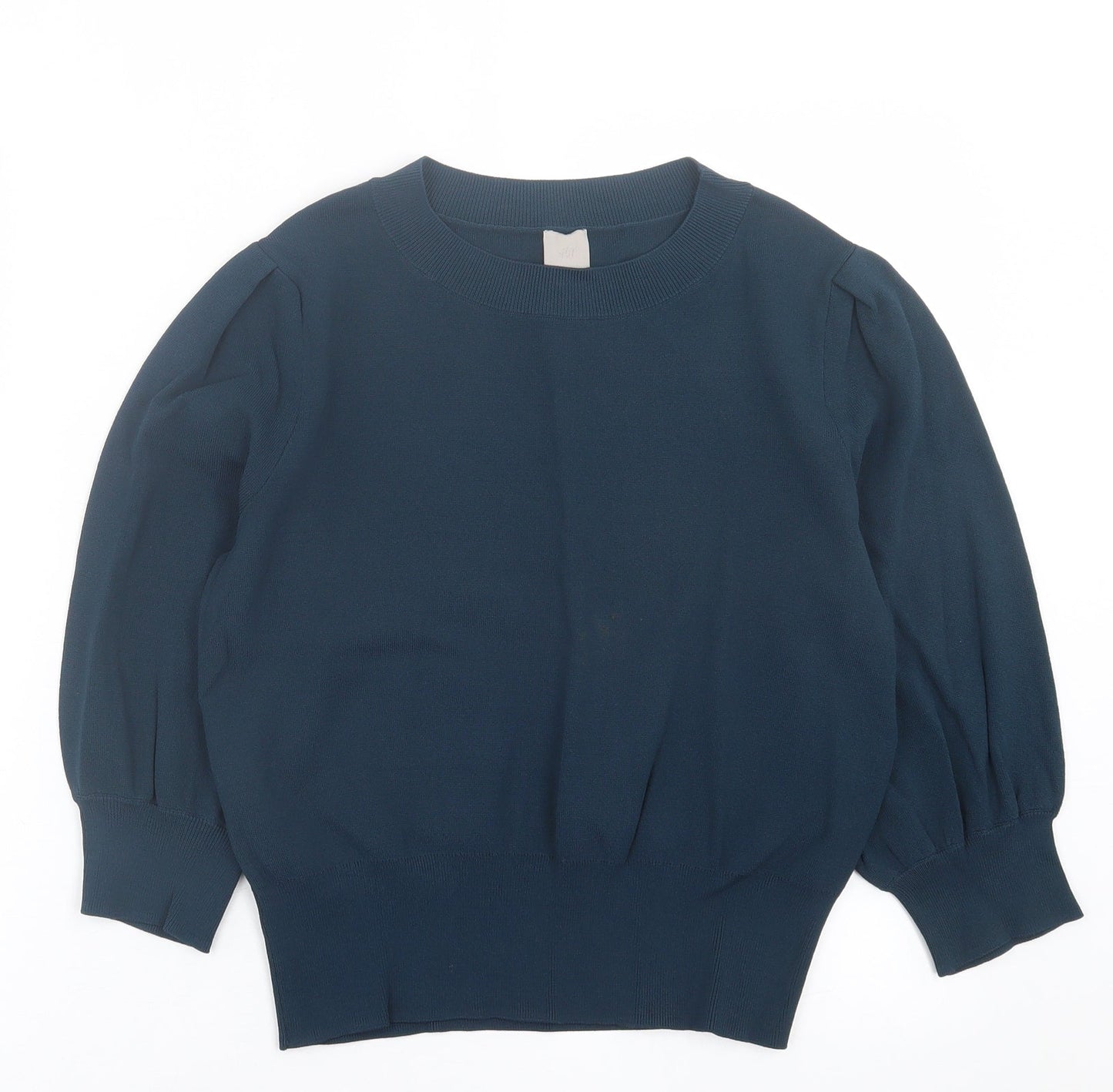 H&M Womens Green Crew Neck  Viscose Pullover Jumper Size M
