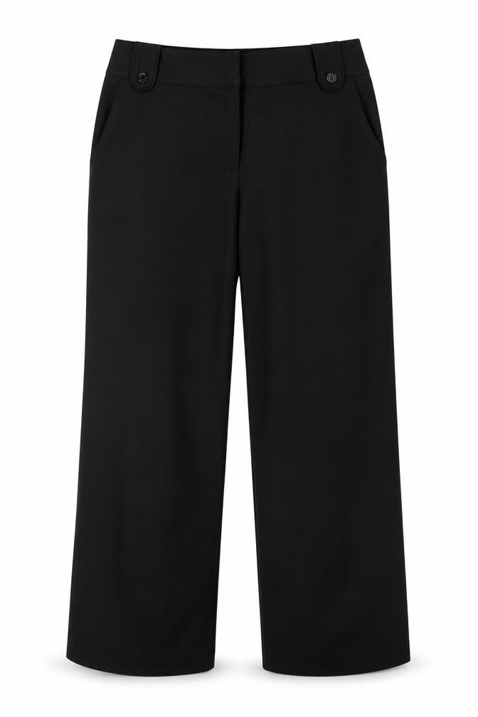 BHS Womens Black  Polyester Trousers  Size 16 L27 in Regular Hook & Eye
