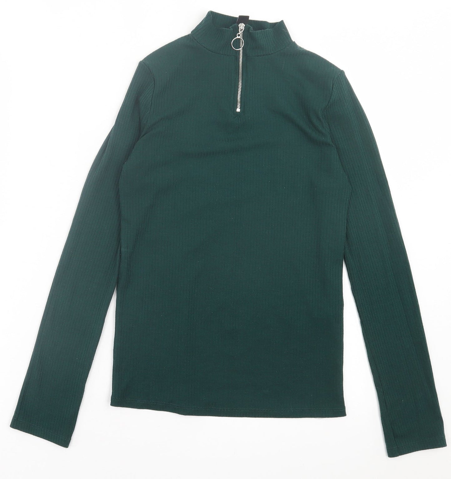 New Look Womens Green  Polyester Pullover Sweatshirt Size 14  Zip