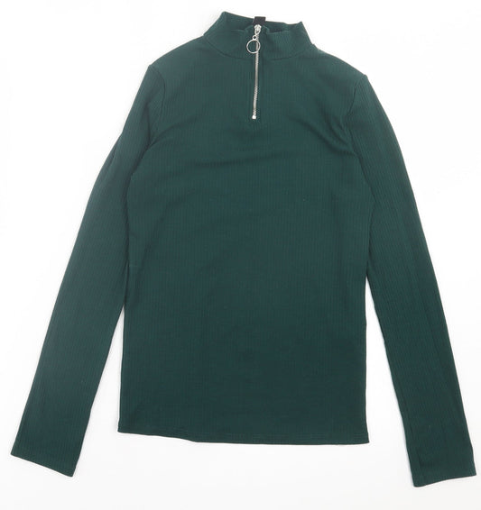 New Look Womens Green  Polyester Pullover Sweatshirt Size 14  Zip