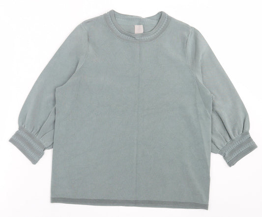 H&M Womens Green Crew Neck  Viscose Pullover Jumper Size M