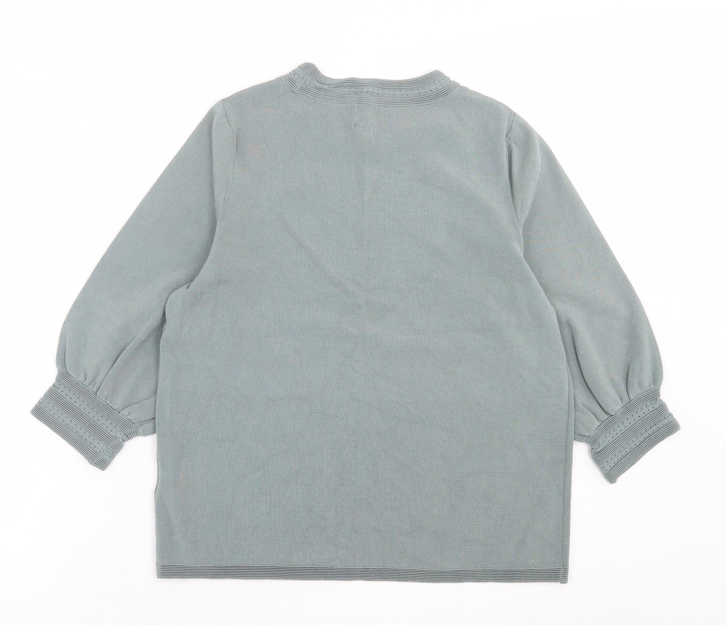 H&M Womens Green Crew Neck  Viscose Pullover Jumper Size M