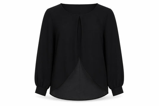 F&F Womens Black  Polyester Basic Blouse Size 10 Round Neck