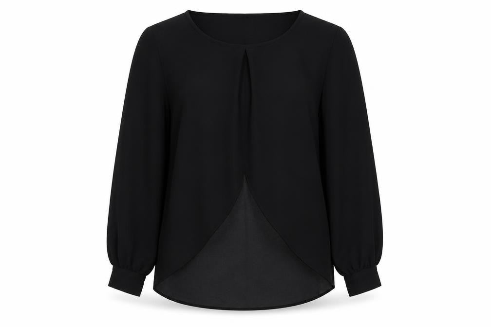 F&F Womens Black  Polyester Basic Blouse Size 10 Round Neck