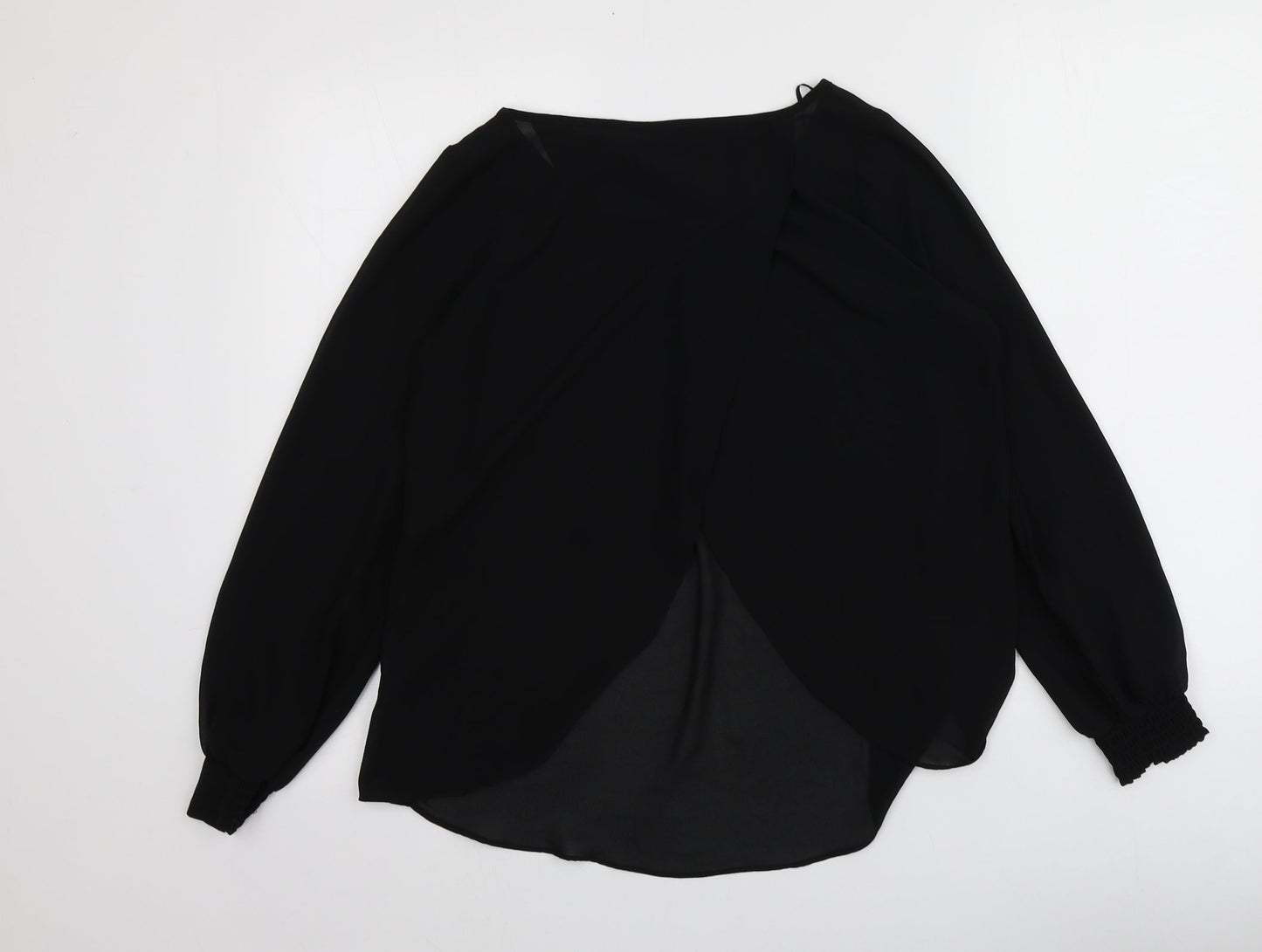 F&F Womens Black  Polyester Basic Blouse Size 10 Round Neck