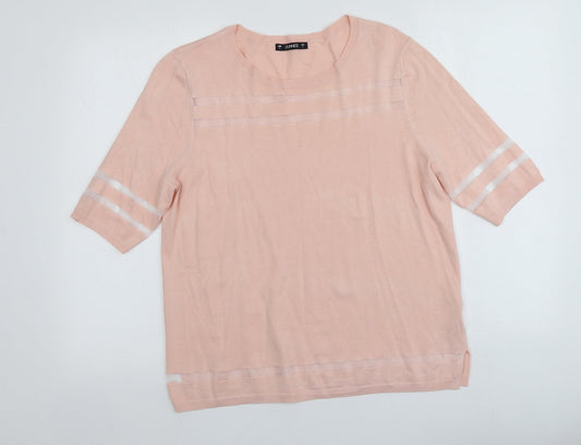 Dunnes Stores Womens Pink Round Neck  Viscose Pullover Jumper Size L