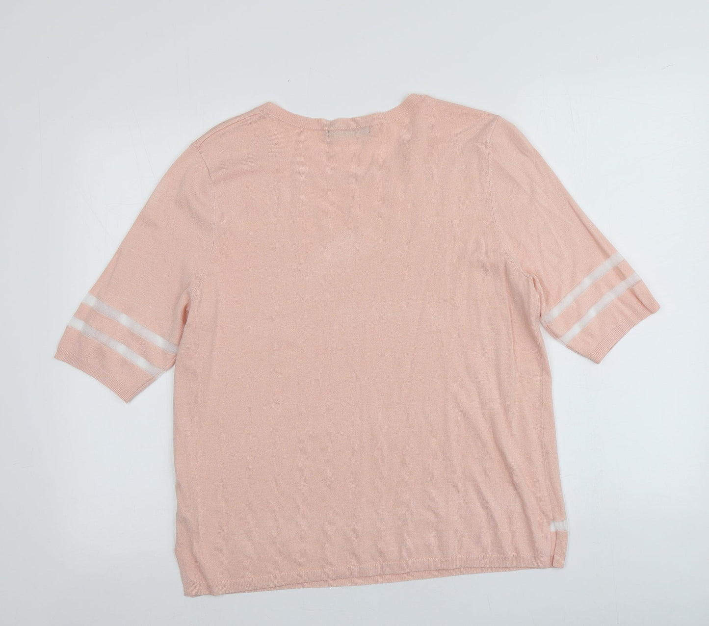 Dunnes Stores Womens Pink Round Neck  Viscose Pullover Jumper Size L