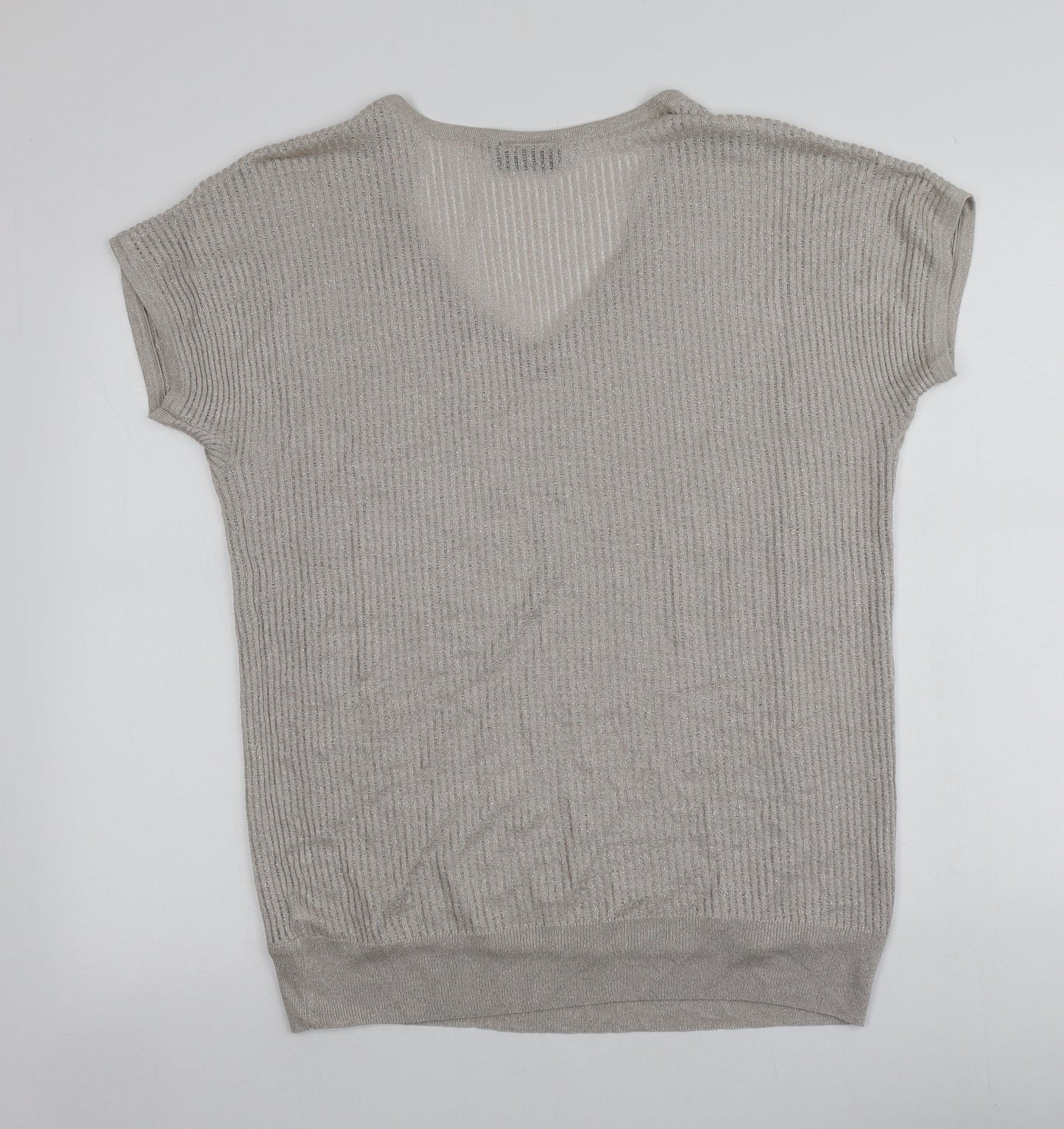 Wallis Womens Beige V-Neck  Viscose Pullover Jumper Size M