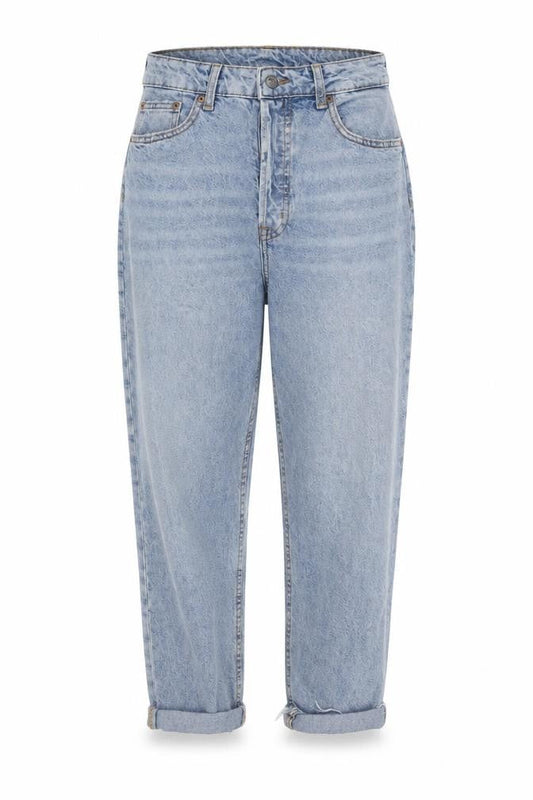 H&M Womens Blue  Cotton Boyfriend Jeans Size 42 L25 in Regular