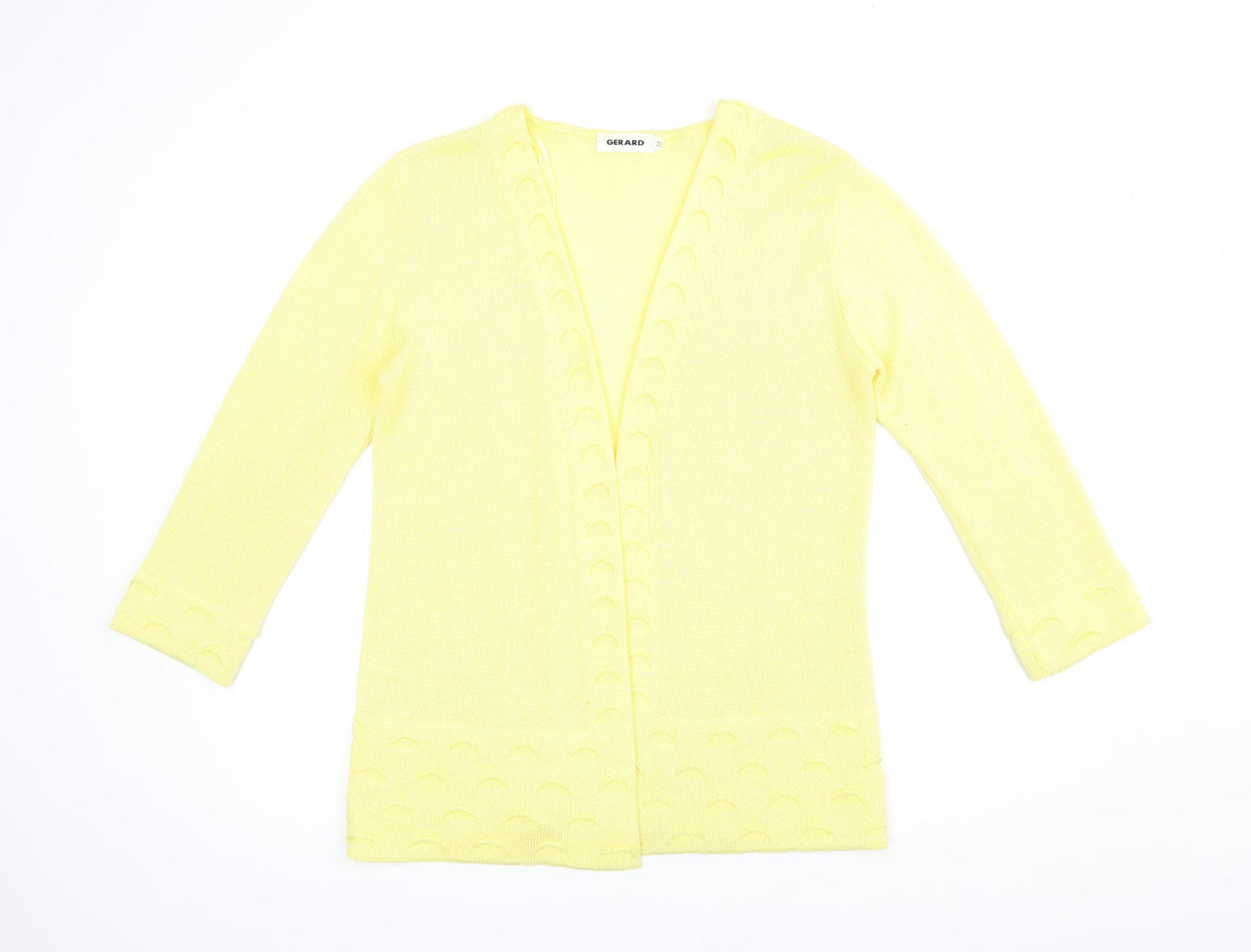 Gerard Womens Yellow V-Neck  Acrylic Cardigan Jumper Size M