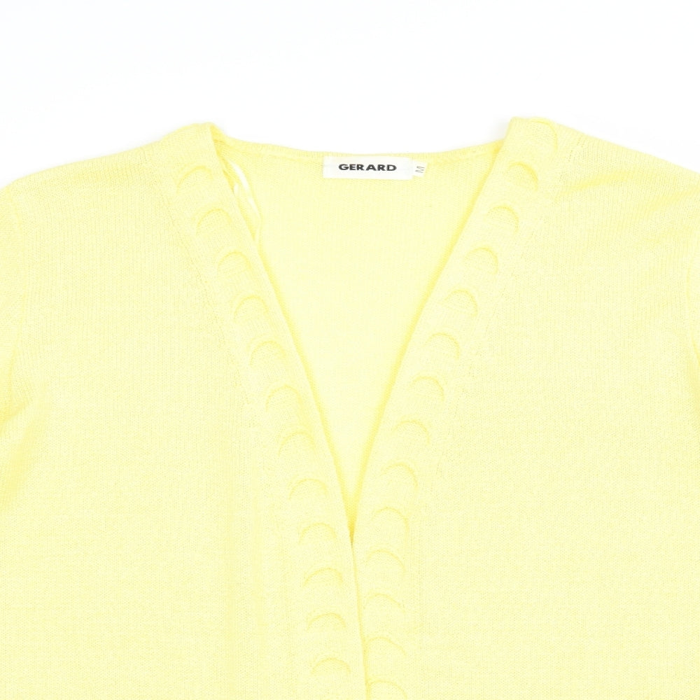 Gerard Womens Yellow V-Neck  Acrylic Cardigan Jumper Size M