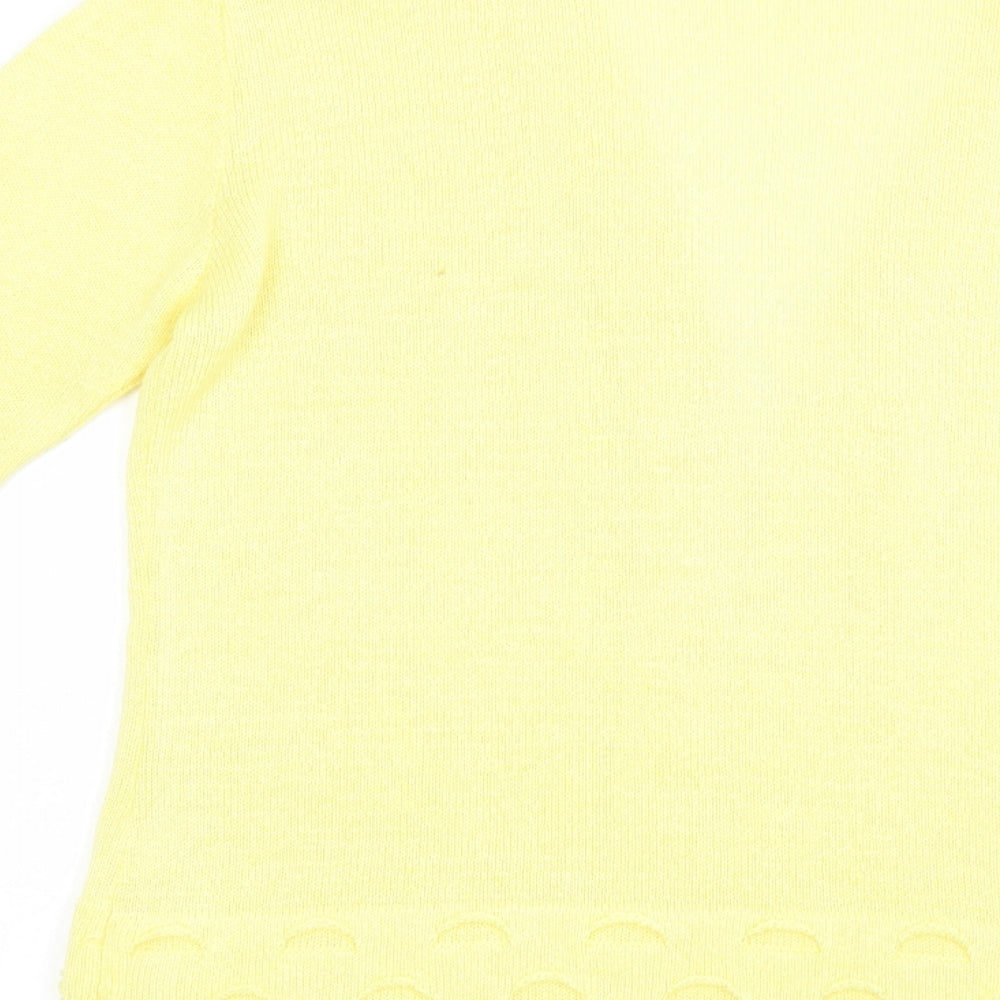 Gerard Womens Yellow V-Neck  Acrylic Cardigan Jumper Size M