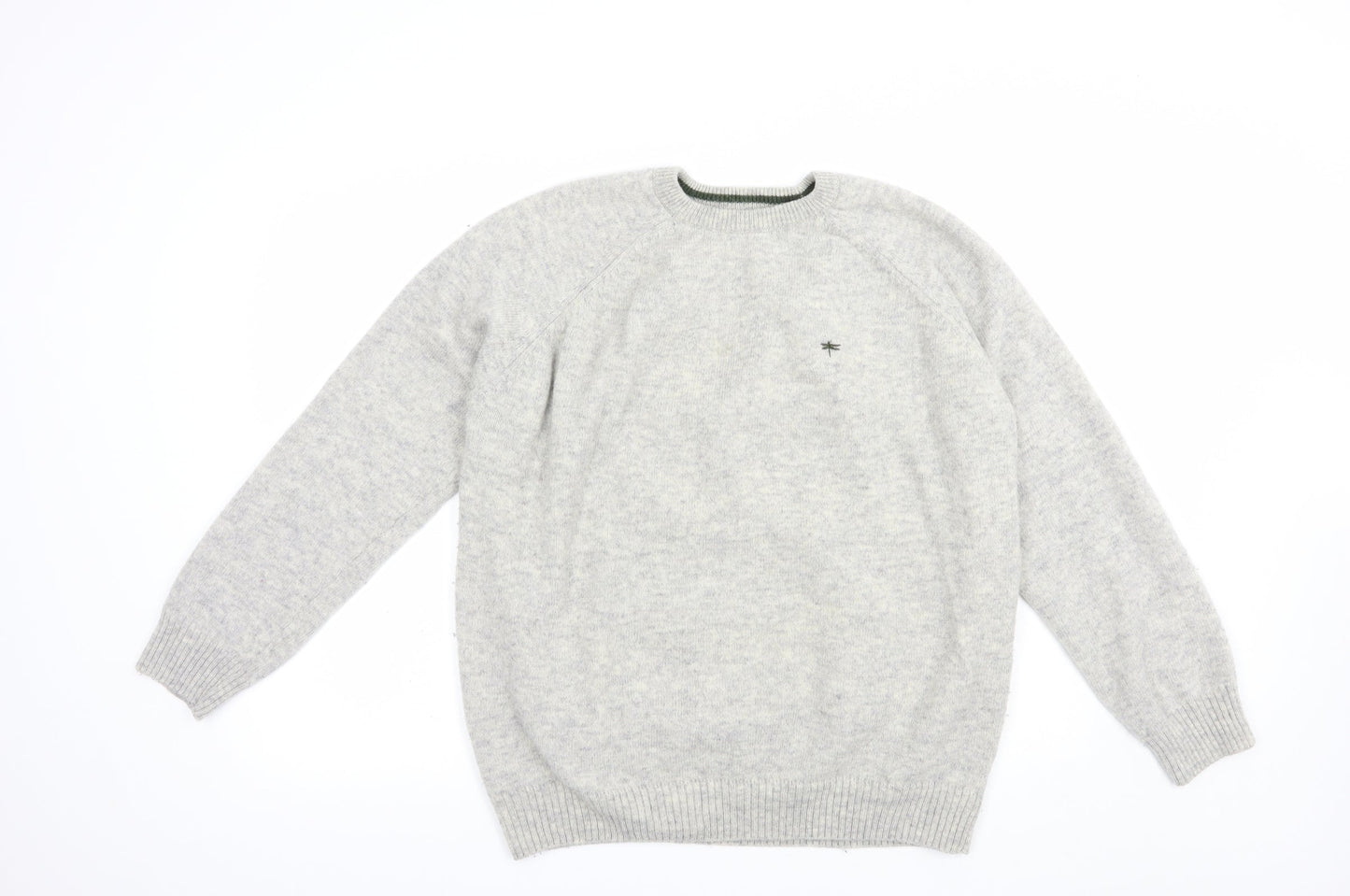Easy Womens Grey Crew Neck  Acrylic Pullover Jumper Size XL